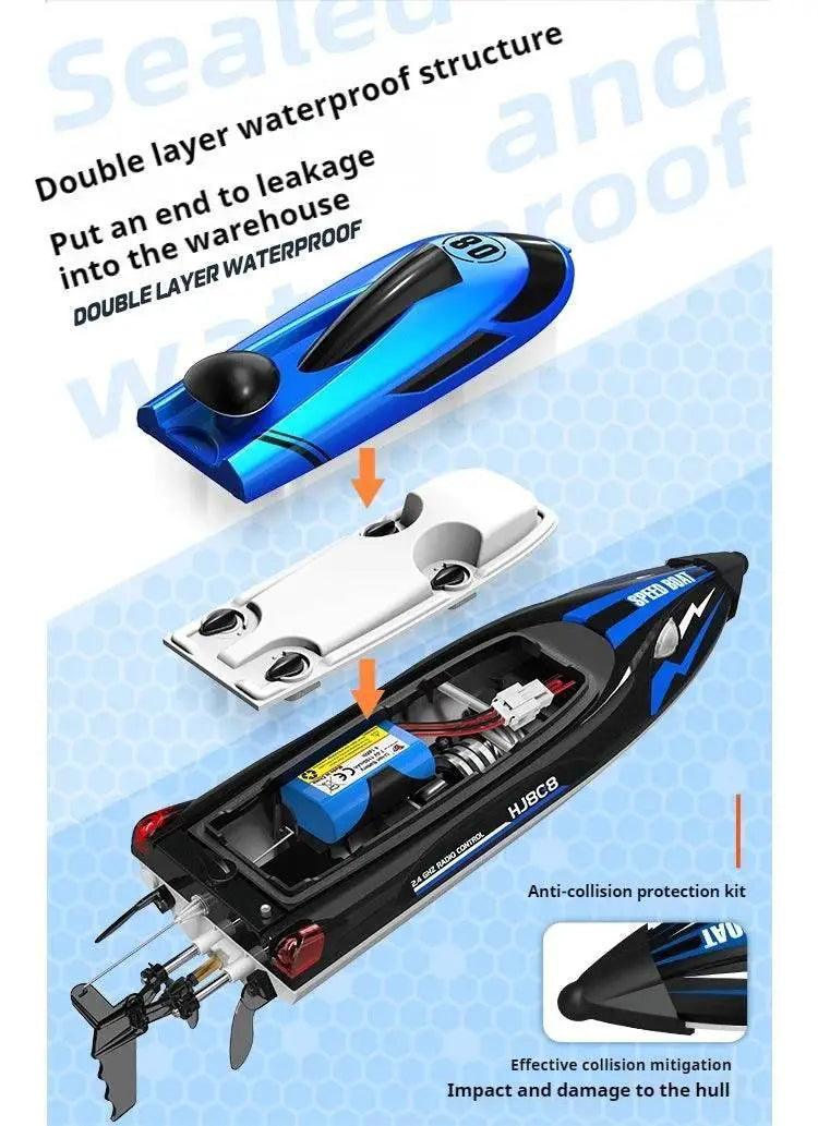  RC High-Speed Hj808 Remote Control Speedboat - 25 Km/H Electric Toy for Kids with 2.4g Technology -  ToylandEU™