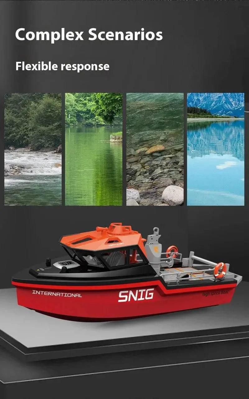  RC High-Speed Remote Control Rescue Tugboat 694 - 2.4G Wireless Brushless RC Toy for Kids' Gifts -  ToylandEU™