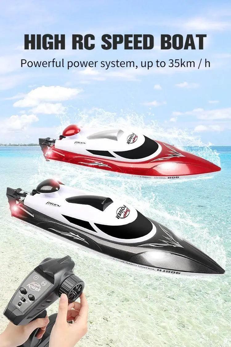 RC High-Speed Remote Control Speedboat with Night Light and Capsize Reset - Ideal Gift for Kids (Model HJ806) -  ToylandEU™