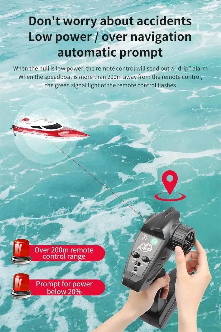  RC High-Speed Remote Control Speedboat with Night Light and Capsize Reset - Ideal Gift for Kids (Model HJ806) -  ToylandEU™