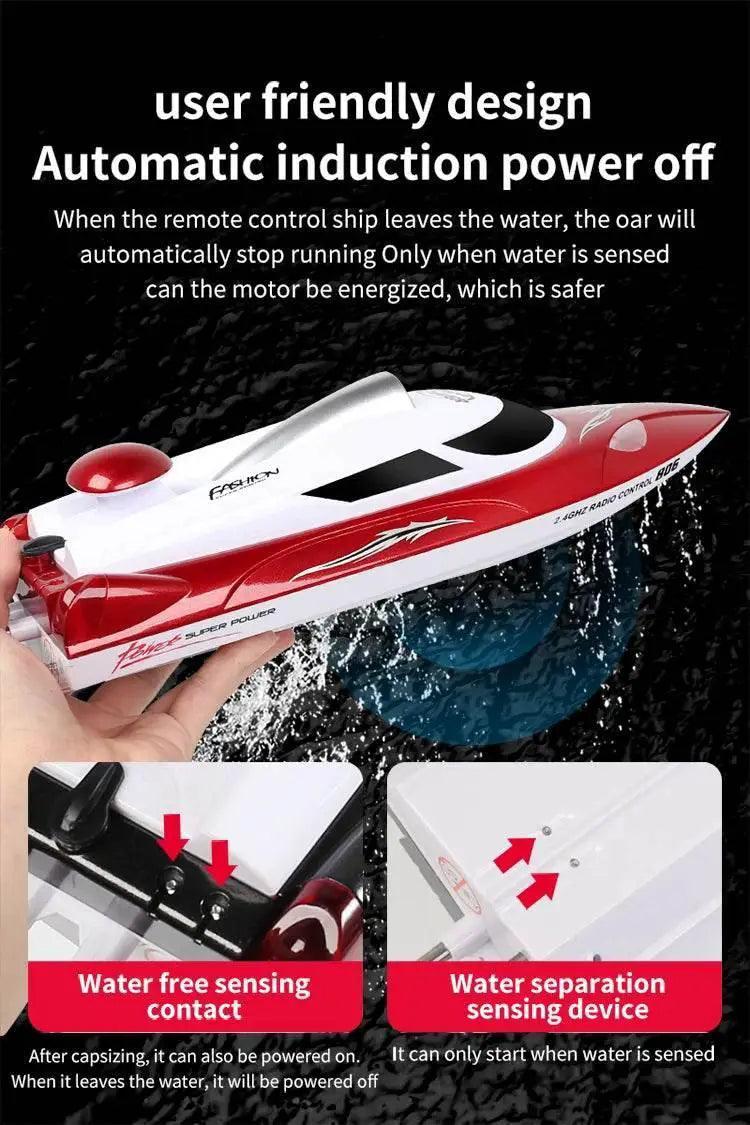  RC High-Speed Remote Control Speedboat with Night Light and Capsize Reset - Ideal Gift for Kids (Model HJ806) -  ToylandEU™