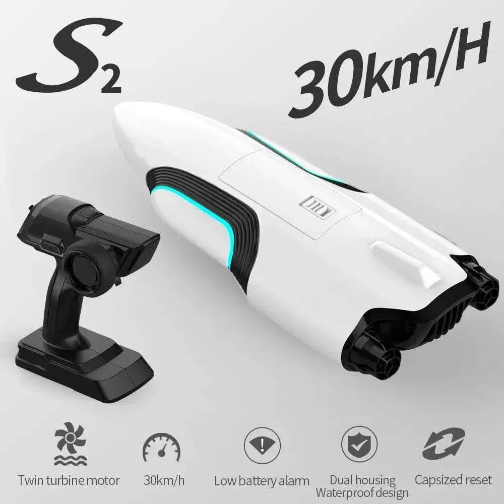  RC High-Speed S2 Remote Control Ship with Double Vortex Spray - Fast Overturning Reset Water Toy for Kids -  ToylandEU™