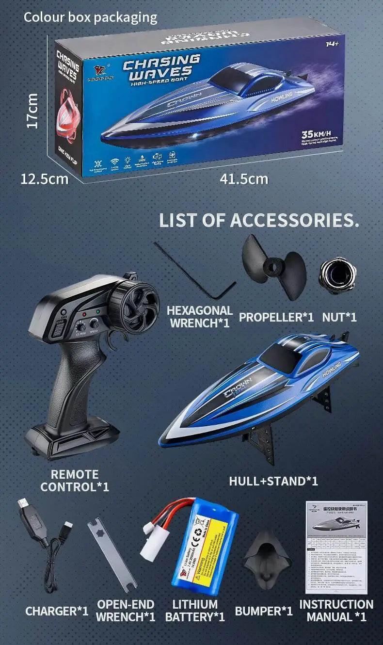  RC JJRC Hj818 High-Speed Remote-Control Electric Speedboat for Kids - Waterproof Competitive Racing Toy -  ToylandEU™