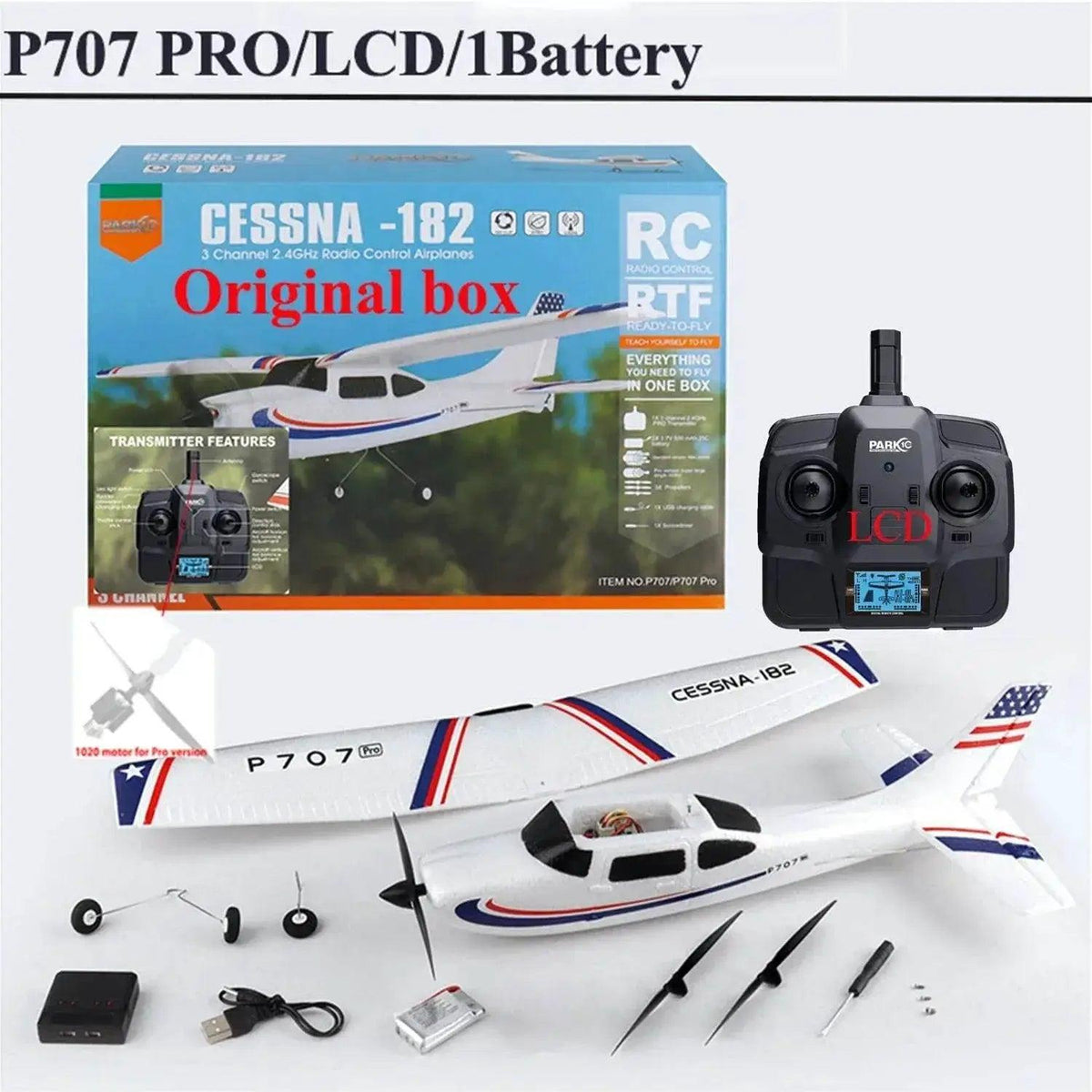  RC Parkten P707G PRO 3D/6G RC Glider with Gyro - Ready-to-Fly CESSNA 182 Drone for Outdoor Fun -  ToylandEU™