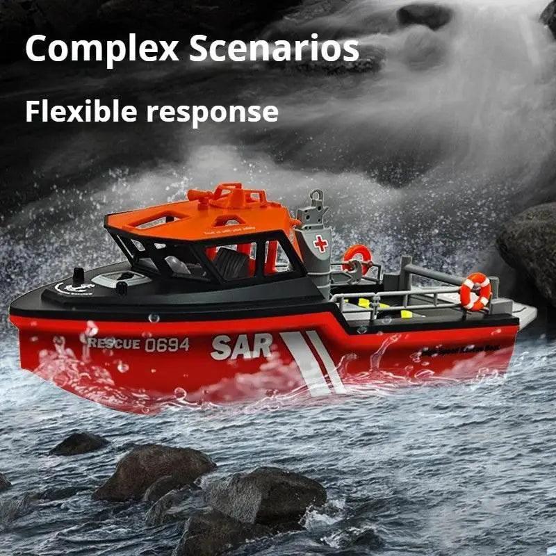  RC 1/32 Scale Remote Control Rescue Tugboat - High-Speed Brushless Charging Toy for Ages 14+ -  ToylandEU™