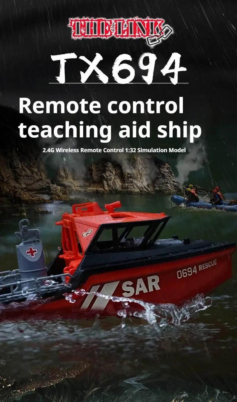  RC 1/32 Scale Remote Control Rescue Tugboat - High-Speed Brushless Charging Toy for Ages 14+ -  ToylandEU™