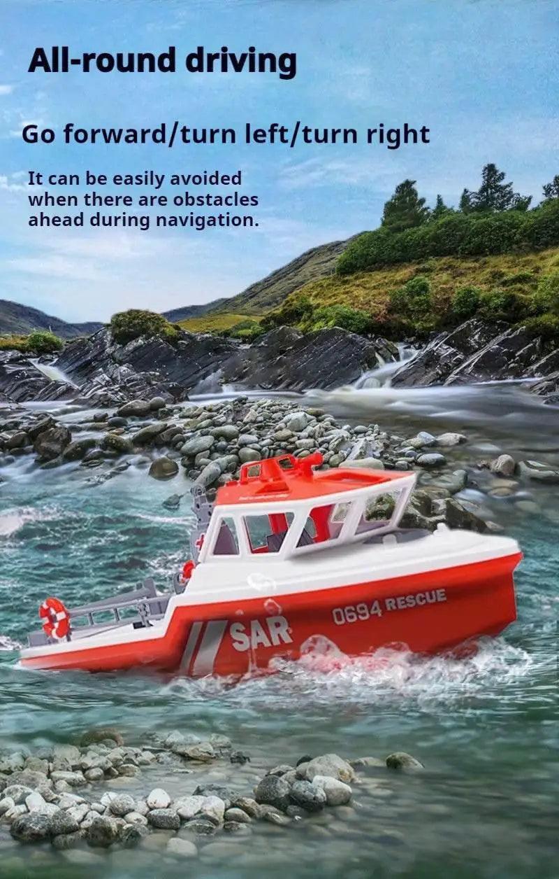  RC 1/32 Scale Remote Control Rescue Tugboat - High-Speed Brushless Charging Toy for Ages 14+ -  ToylandEU™