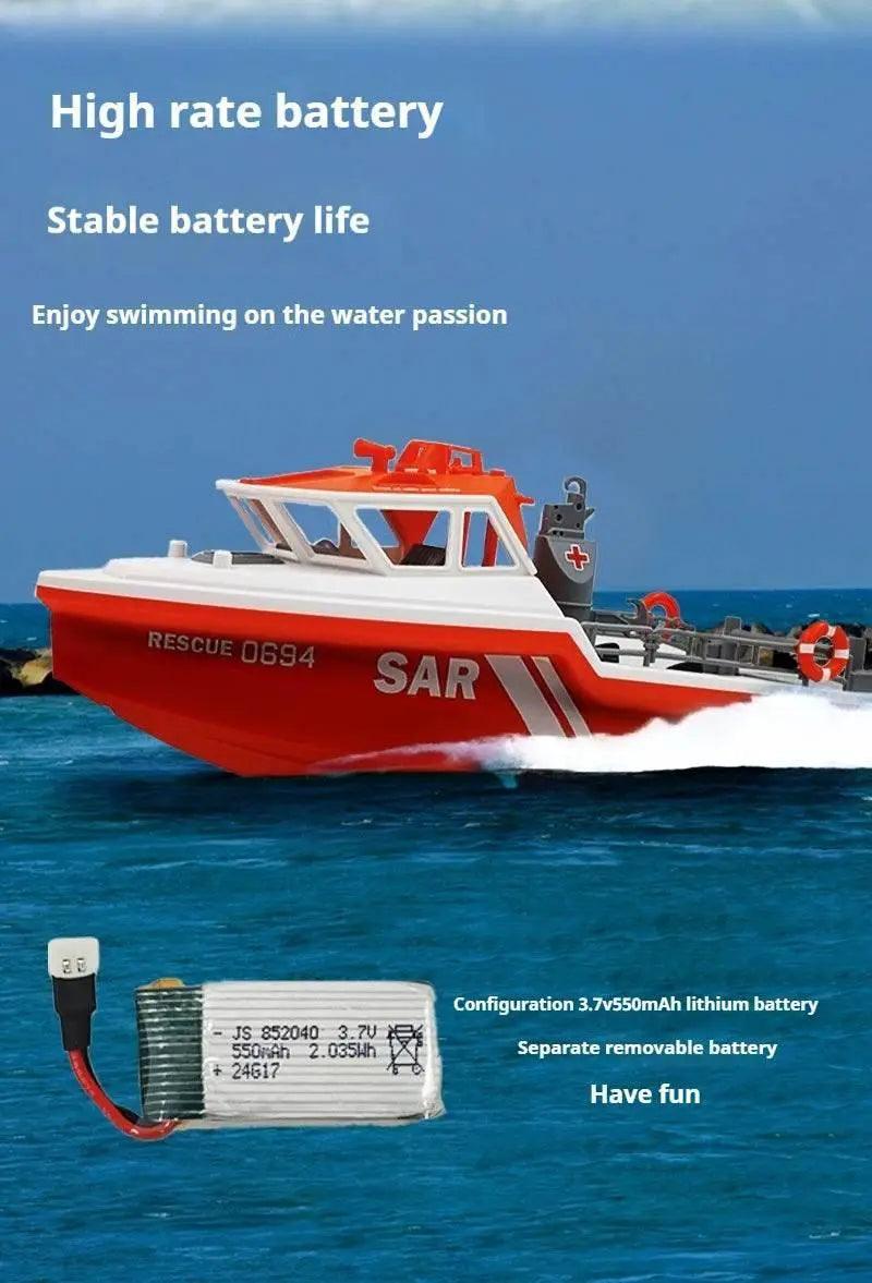  RC 1/32 Scale Remote Control Rescue Tugboat - High-Speed Brushless Charging Toy for Ages 14+ -  ToylandEU™