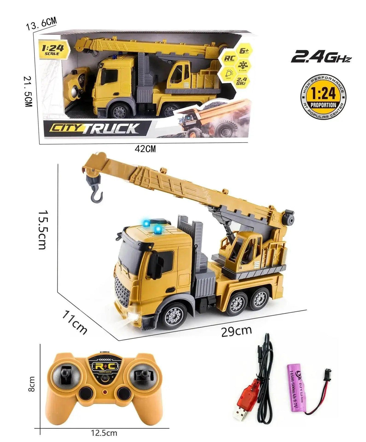  RC Remote-Controlled Alloy Excavator Toy with Digger and Crane for Kids -  ToylandEU™