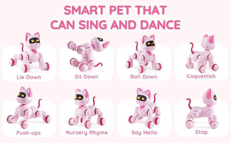 RC VEVOR Programmable Remote Control Cat Robot with Voice Commands and Touch-Sense Music - Fun Stunt Toy for Kids 3-6 Years -  ToylandEU™