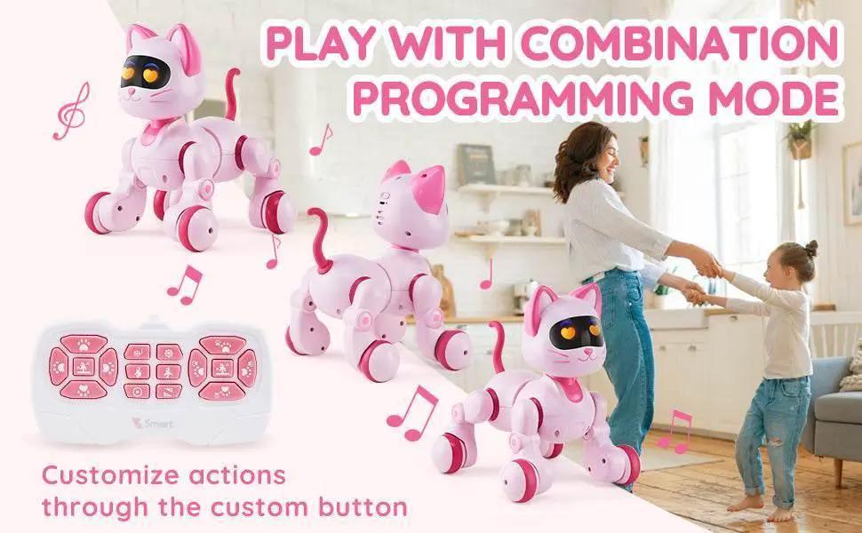  RC VEVOR Programmable Remote Control Cat Robot with Voice Commands and Touch-Sense Music - Fun Stunt Toy for Kids 3-6 Years -  ToylandEU™