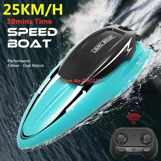  RC 25KM/H Waterproof Rechargeable Electric Remote Control Speedboat - 100M Range, 30 Min Flight Time, Ideal Summer Water Toy for Ages 14+ -  ToylandEU™