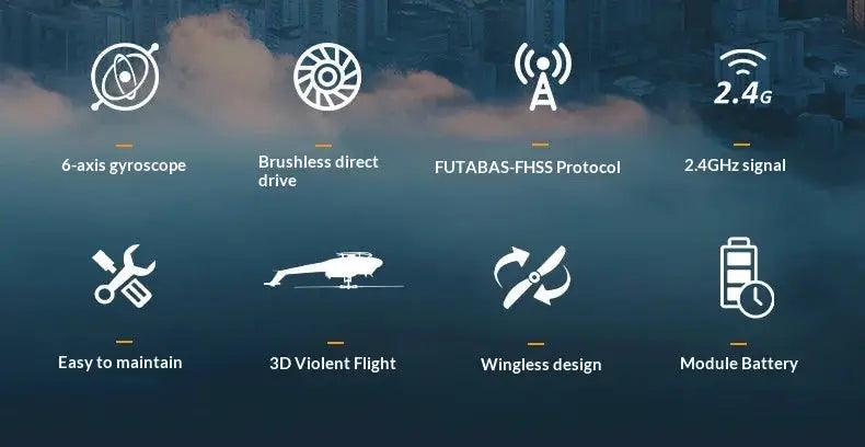  Yuxiang F02V Airwolf RC Helicopter Brushless 6 Channel -  ToylandEU™