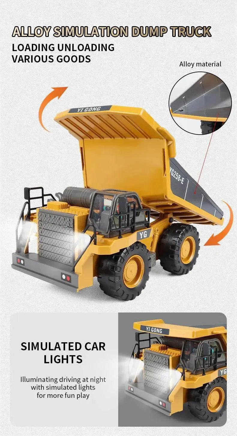  ZWN 2.4G Remote Control Excavator Dump Truck Toy for Kids -  ToylandEU™