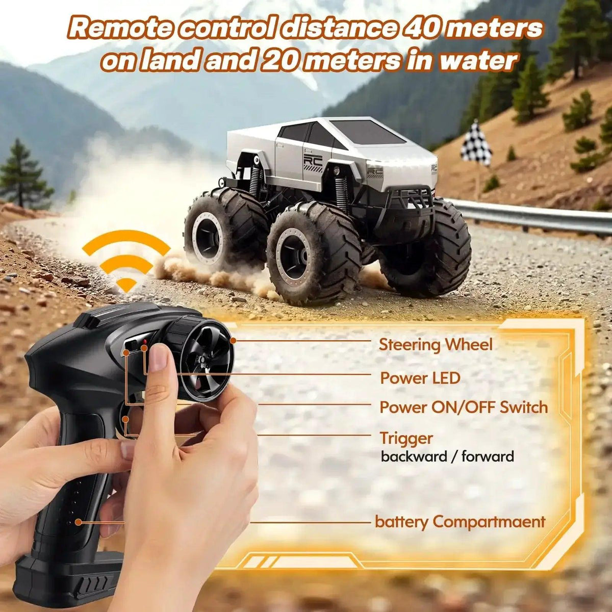  Amphibious 4WD RC Truck All Terrain Off Road Vehicle -  ToylandEU™