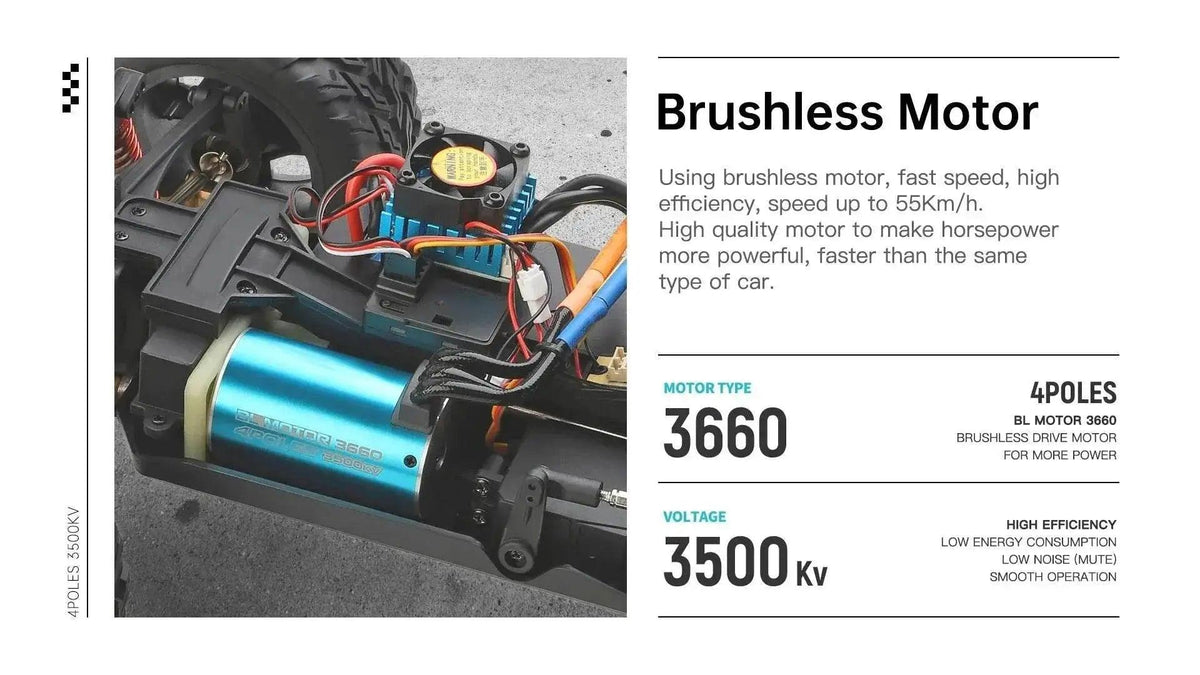  RC Extreme Speed WLtoys 1/10 4WD Brushless RC Drift Truck - 55KM/H Fun! -  ToylandEU™