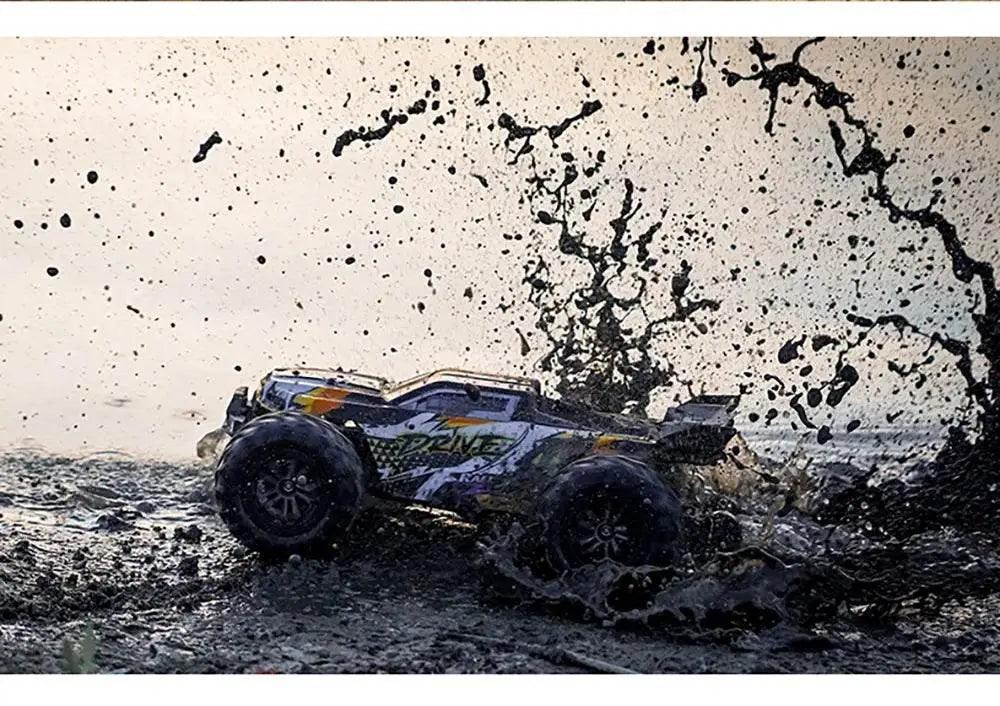  RC High-Speed 1:16 4WD Brushless Remote Control Monster Truck - 75KM/H Off-Road Adventure with LED Lights for Boys -  ToylandEU™
