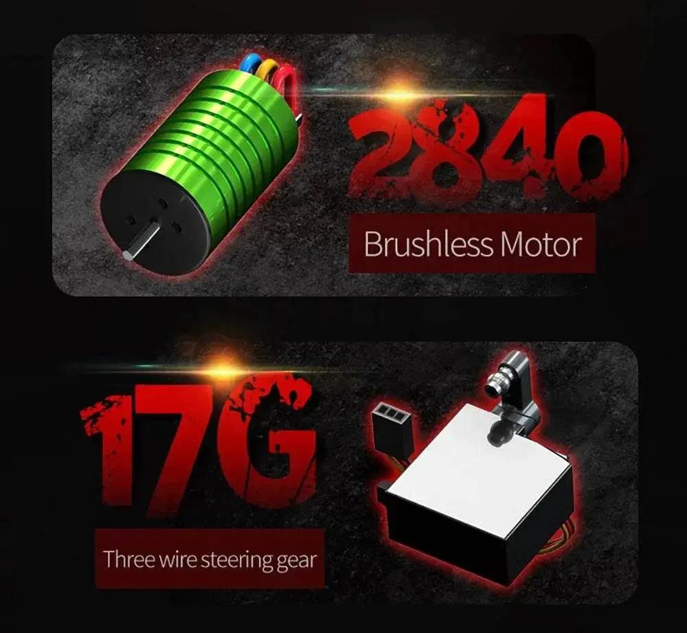  RC High-Speed 1:16 4WD Brushless Remote Control Monster Truck - 75KM/H Off-Road Adventure with LED Lights for Boys -  ToylandEU™