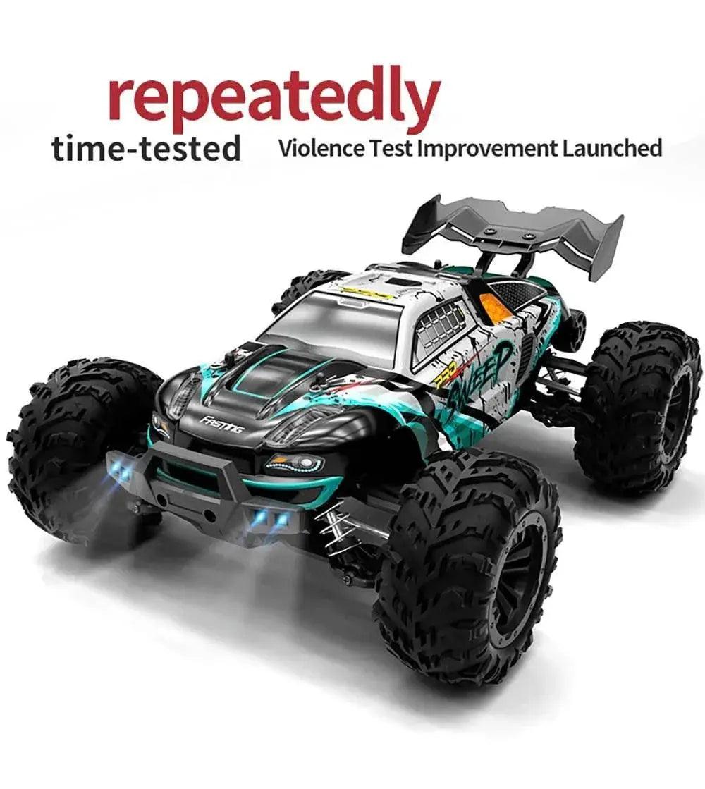  RC High-Speed 1:16 4WD Brushless Remote Control Monster Truck - 75KM/H Off-Road Adventure with LED Lights for Boys -  ToylandEU™