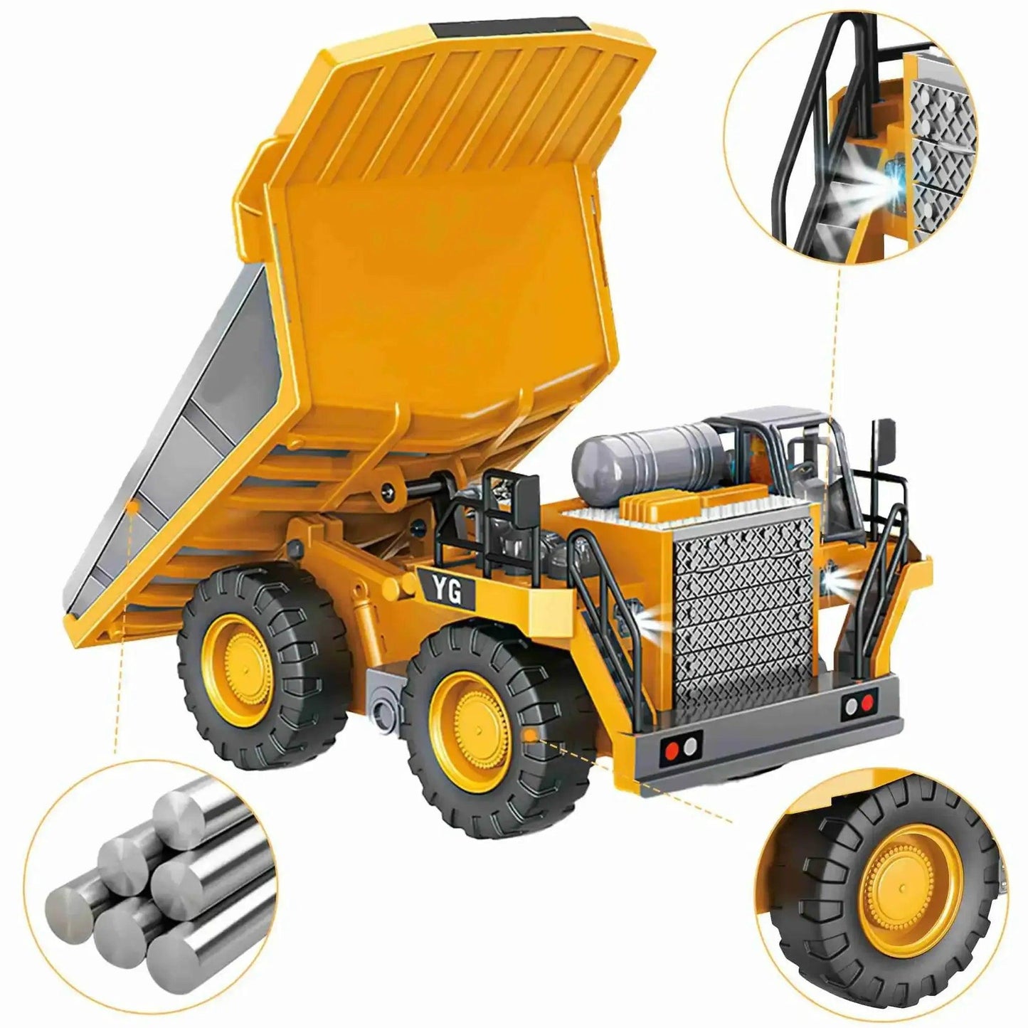  Remote Control Dump Truck Toy With Light And Sound -  ToylandEU™