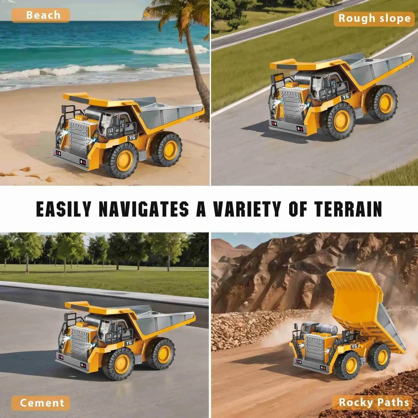  Remote Control Dump Truck Toy With Light And Sound -  ToylandEU™