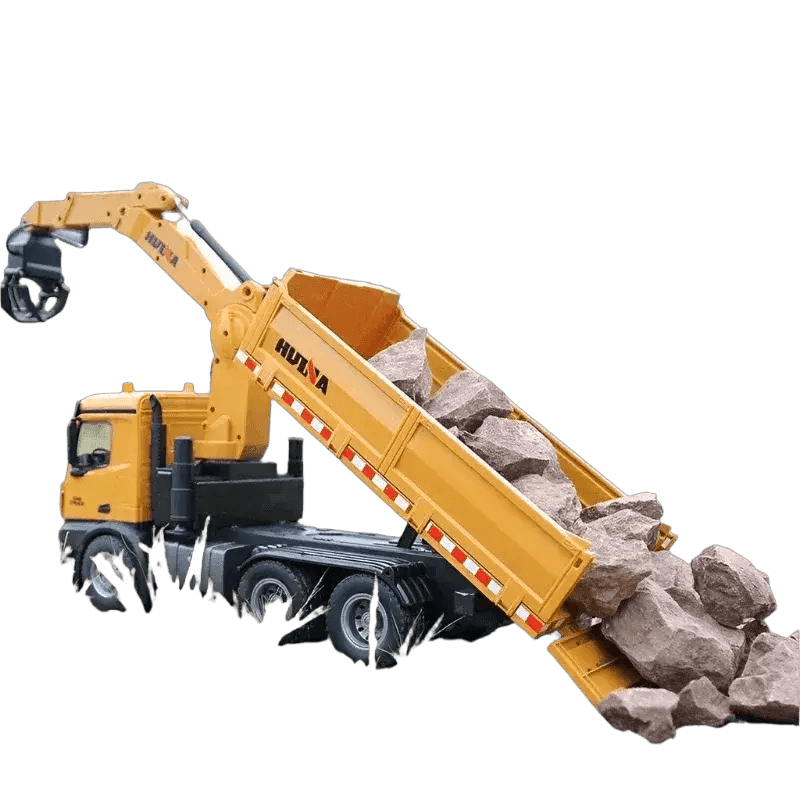  RC 1/14 Scale Remote Control Dump Truck with Crane & Grabber for Kids -  ToylandEU™