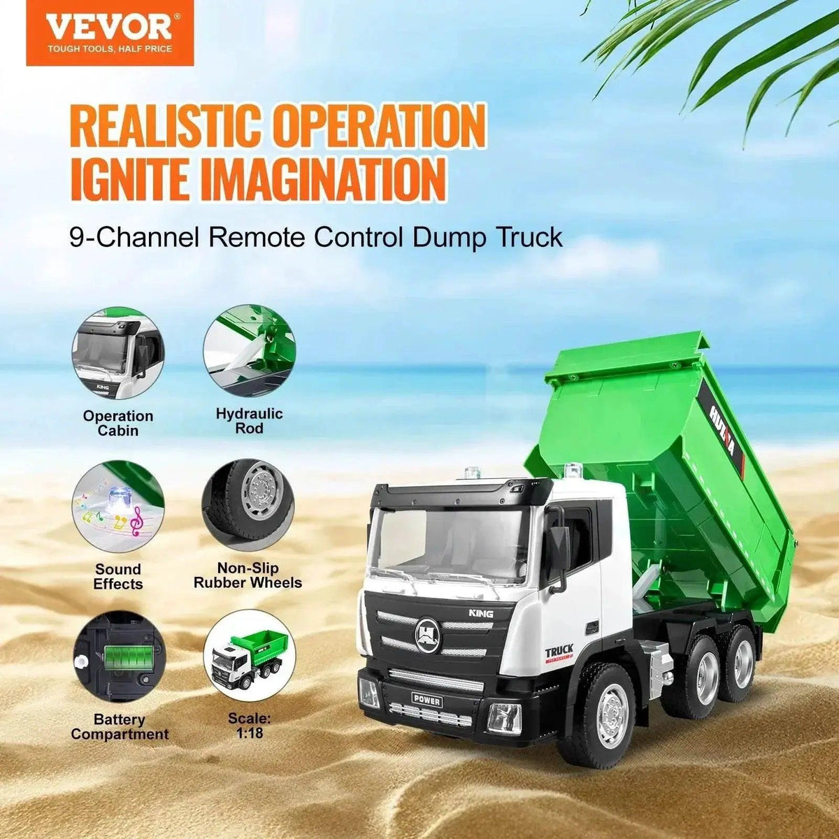  VEVOR RC Dump Truck 9-Channel Remote Model Car for Kids -  ToylandEU™