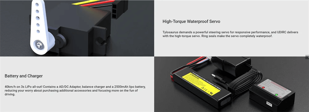 RC UDIRC UDI022 2.4G 4CH High-Speed Brushless RC Boat with LED Lights and Reverse Water Cooling System - ToylandEU