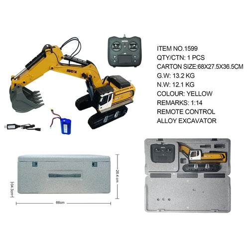 RC Ultimate 1:14 Scale RC Excavator - 24 Channel All Alloy Construction Toy - ToylandEU