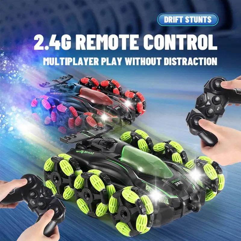 RC Ultimate Six-Wheel Stunt RC Car with LED Lights for Kids Ages 6-12 - ToylandEU