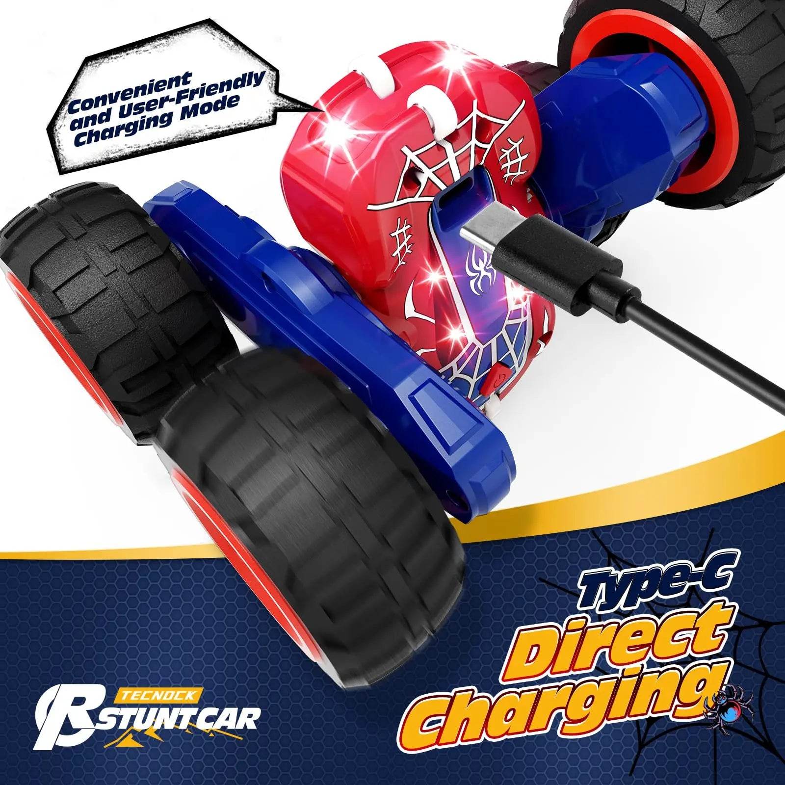 RC Ultimate Stunt Spider RC Car for Kids – 4WD, 360° Flips & Type-C Charge - ToylandEU