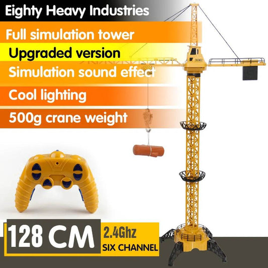 RC Upgraded 6-Channel Remote Control Construction Crane Toy - ToylandEU