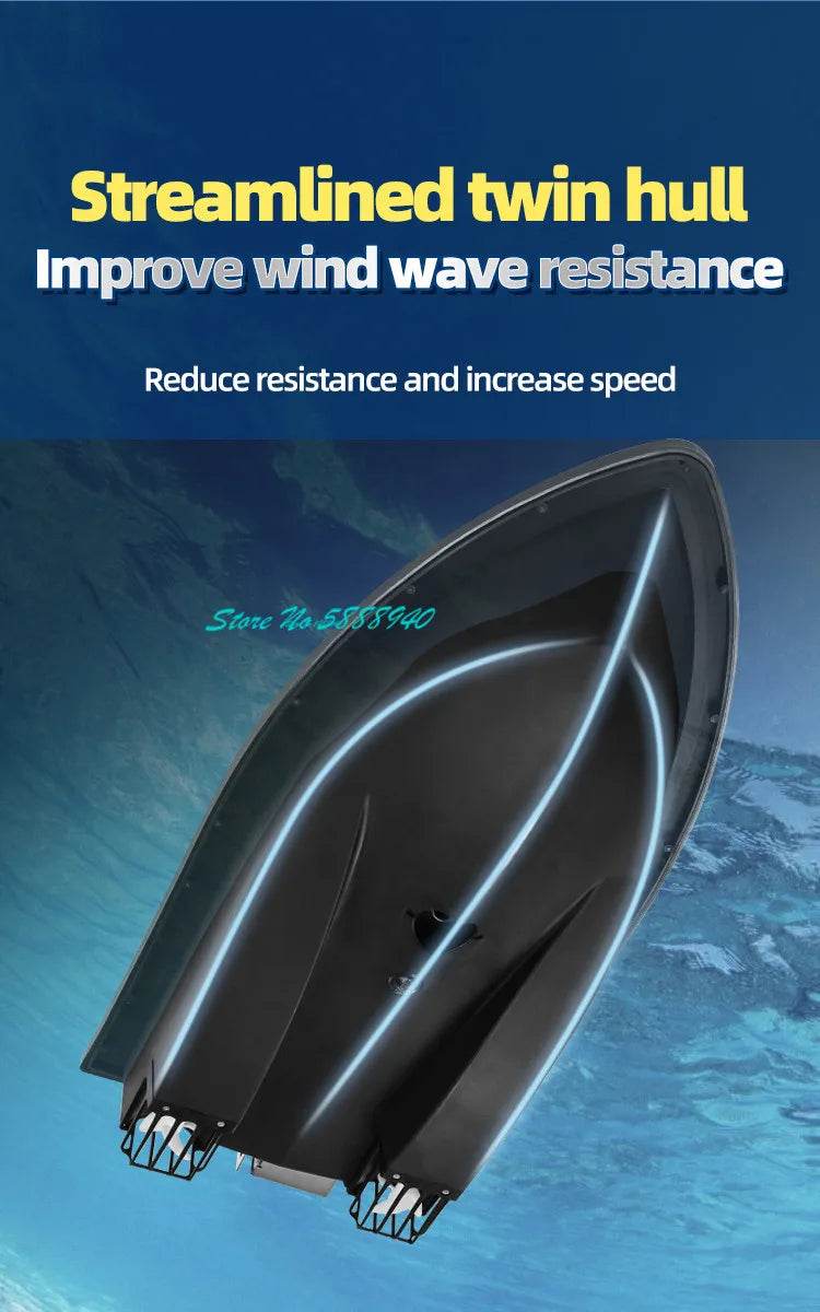 RC Upgraded 600M GPS Remote Control Fishing Bait Boat with Auto Return & Solenoid Valve - 55CM, 2.5KG - ToylandEU