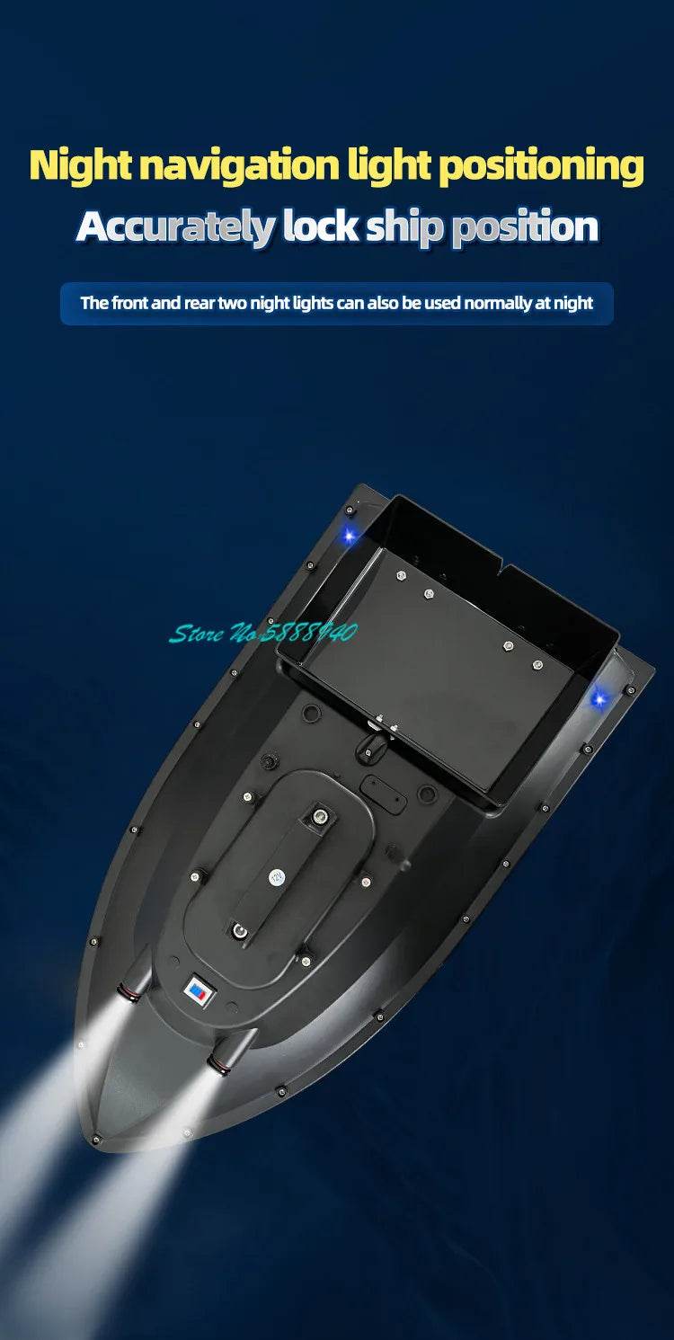RC Upgraded 600M GPS Remote Control Fishing Bait Boat with Auto Return & Solenoid Valve - 55CM, 2.5KG - ToylandEU