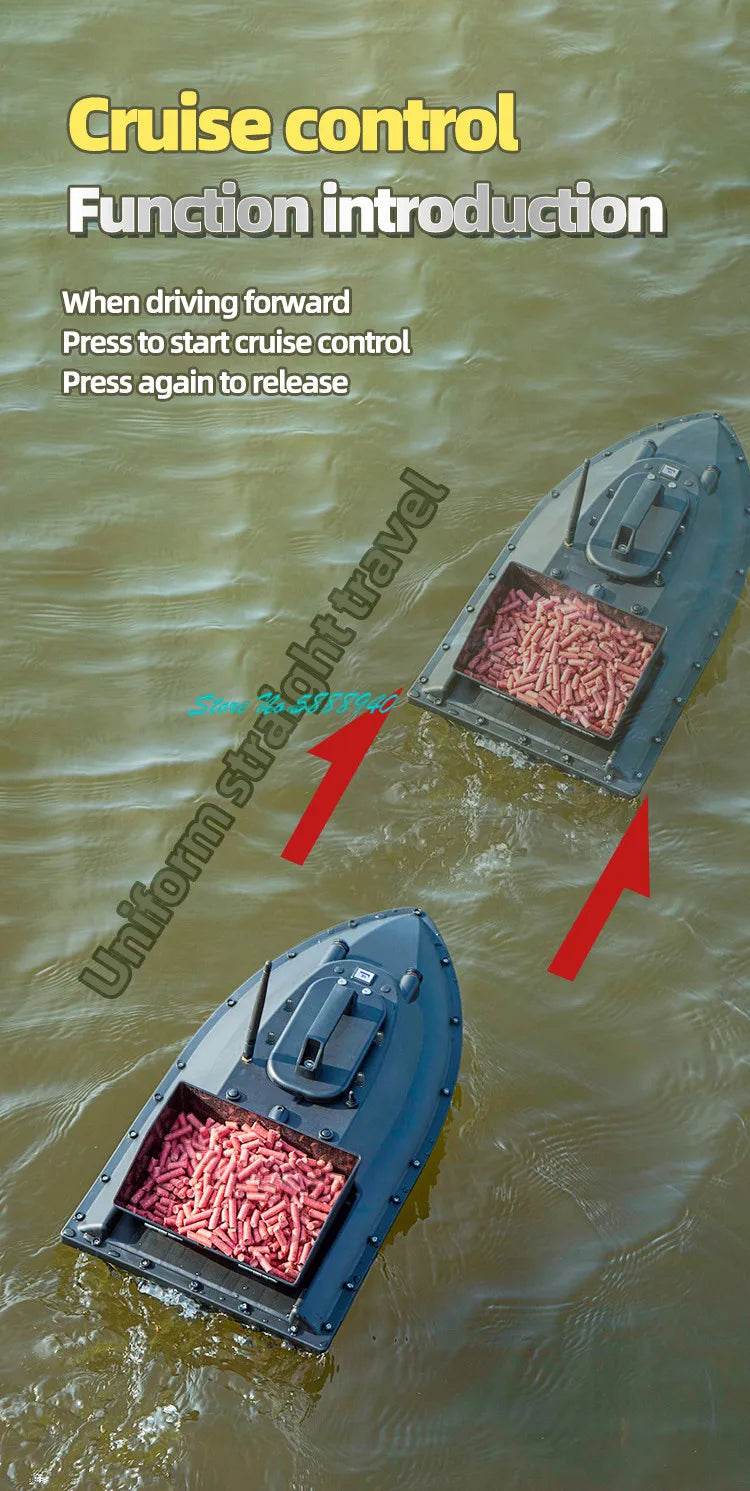 RC Upgraded 600M GPS Remote Control Fishing Bait Boat with Auto Return & Solenoid Valve - 55CM, 2.5KG - ToylandEU