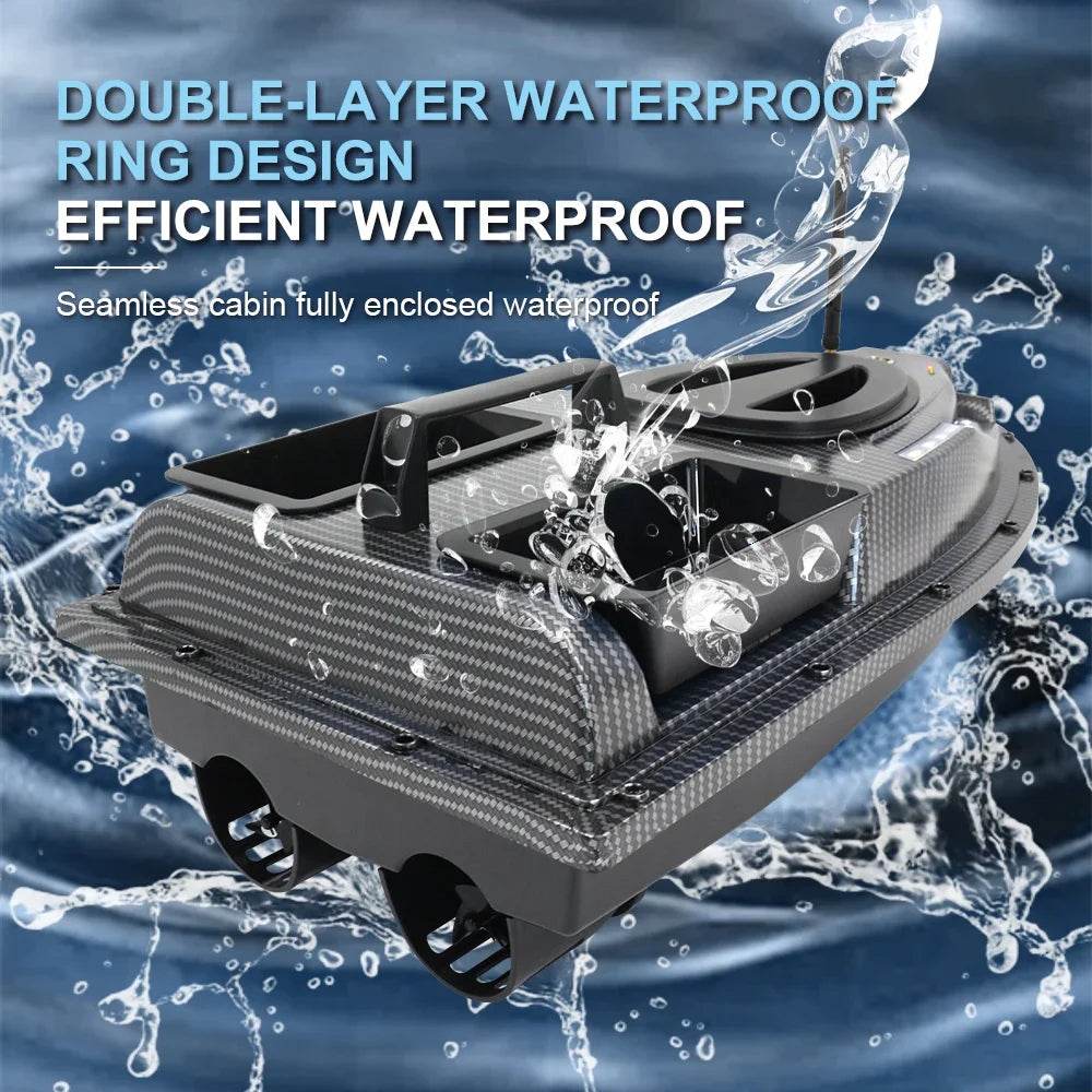 RC V900 GPS Remote Control Bait Boat with 40 Fishing Points, 500M Range, 2 Hoppers, and 1.5KG Weight - Ideal for Night Fishing - ToylandEU