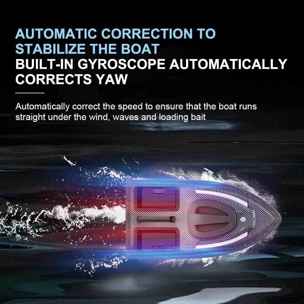 RC V900 GPS Remote Control Bait Boat with 40 Fishing Points, 500M Range, 2 Hoppers, and 1.5KG Weight - Ideal for Night Fishing - ToylandEU