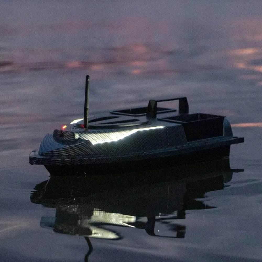 RC V900 GPS Remote Control Bait Boat with 40 Fishing Points, 500M Range, 2 Hoppers, and 1.5KG Weight - Ideal for Night Fishing - ToylandEU
