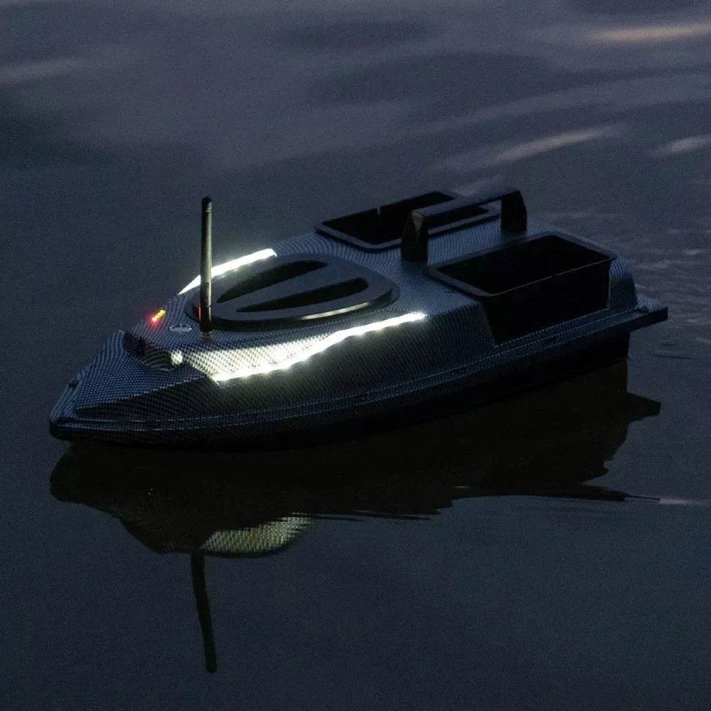 RC V900 GPS Remote Control Bait Boat with 40 Fishing Points, 500M Range, 2 Hoppers, and 1.5KG Weight - Ideal for Night Fishing - ToylandEU