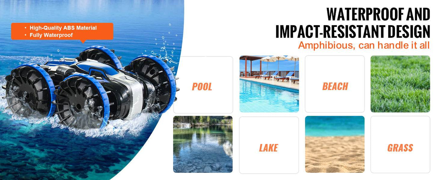 RC VEVOR 2-in-1 Amphibious Remote Control Car and Boat - 360° Stunt Capable, 12 km/h Speed, Ideal Water & Beach Toy for Boys - ToylandEU