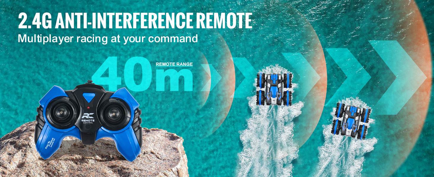 RC VEVOR 2-in-1 Amphibious Remote Control Car and Boat - 360° Stunt Capable, 12 km/h Speed, Ideal Water & Beach Toy for Boys - ToylandEU