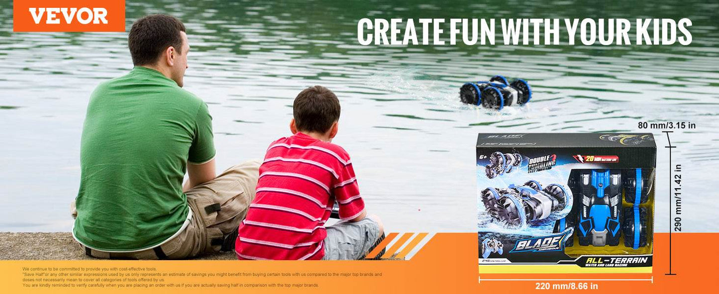 RC VEVOR 2-in-1 Amphibious Remote Control Car and Boat - 360° Stunt Capable, 12 km/h Speed, Ideal Water & Beach Toy for Boys - ToylandEU