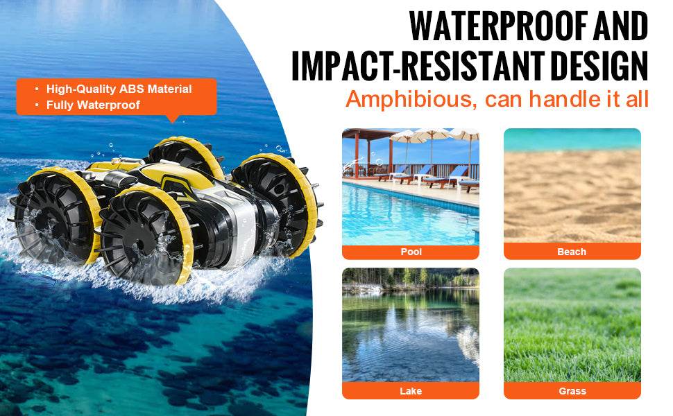 RC VEVOR High-Speed Amphibious Remote Control Car Boat - 2.4GHz Water Racing Toy for Kids, 12 km/h, Perfect for Birthdays - ToylandEU