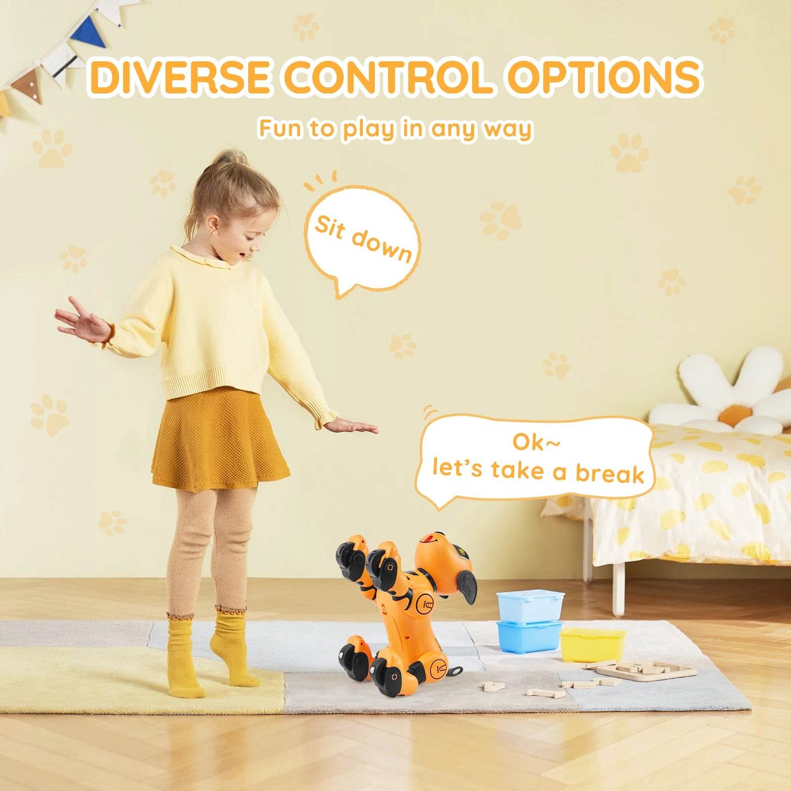 RC VEVOR Interactive Programmable Robotic Dog Toy for Kids - Singing, Dancing, and Remote Control Fun for Ages 3+ - ToylandEU