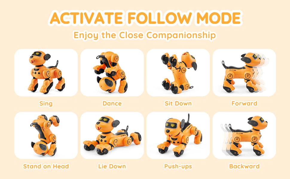 RC VEVOR Interactive Programmable Robotic Dog Toy for Kids - Singing, Dancing, and Remote Control Fun for Ages 3+ - ToylandEU