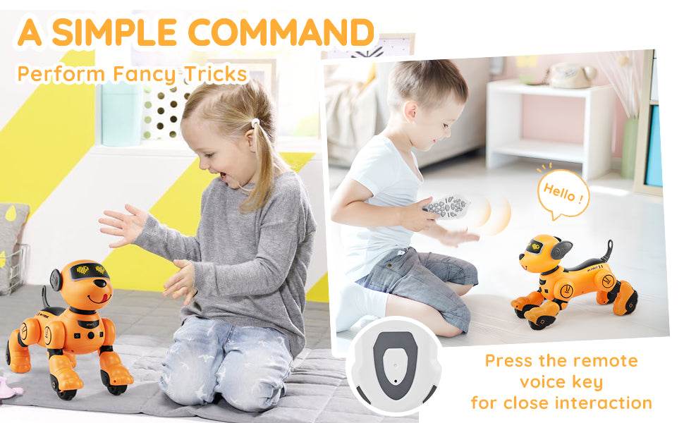 RC VEVOR Interactive Programmable Robotic Dog Toy for Kids - Singing, Dancing, and Remote Control Fun for Ages 3+ - ToylandEU