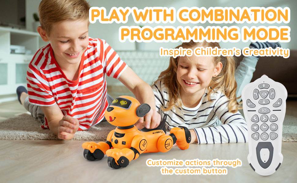 RC VEVOR Interactive Programmable Robotic Dog Toy for Kids - Singing, Dancing, and Remote Control Fun for Ages 3+ - ToylandEU