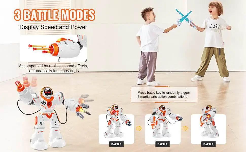  RC VEVOR Interactive Remote Control Battle Robot for Kids - Programmable Dancing and Walking Toy with Bullets -  ToylandEU™