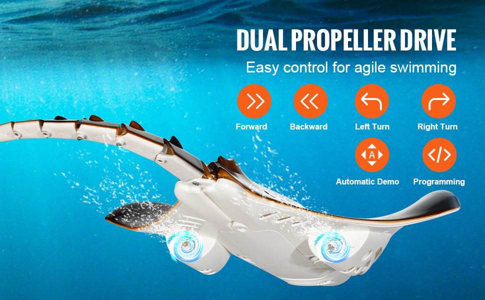 RC VEVOR Manta Ray RC Boat - 2.4G Remote Control Water Simulation Toy for Kids, Perfect Birthday Gift! - ToylandEU