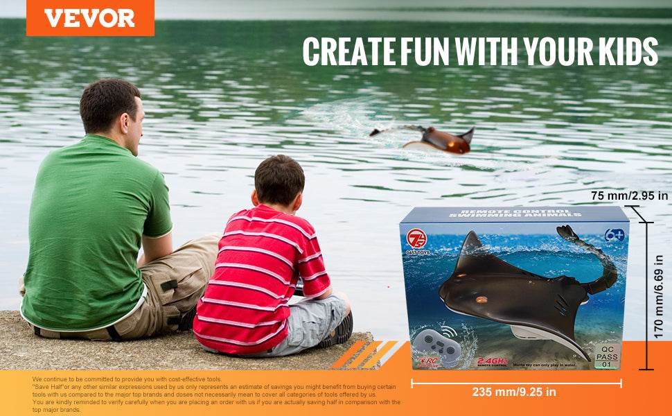 RC VEVOR Manta Ray RC Boat - 2.4G Remote Control Water Simulation Toy for Kids, Perfect Birthday Gift! - ToylandEU
